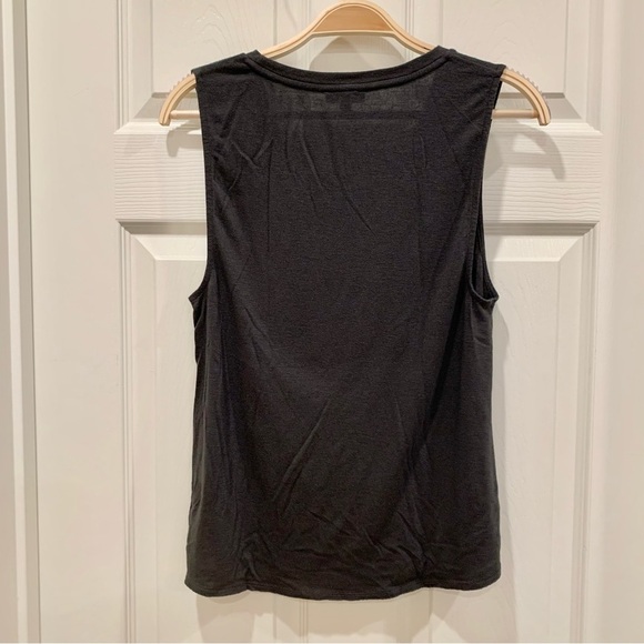 NWOT EXPRESS Dark Grey Modal Color Change Sequin Happy Sad Face Tank Top - Picture 5 of 7